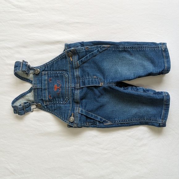 carter's soft knit denim overalls & collared bodysuit outfit set 3 months baby - Picture 2 of 12